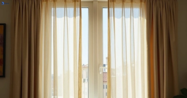 Dull dusty drapes in williamstown-vic before professional cleaning